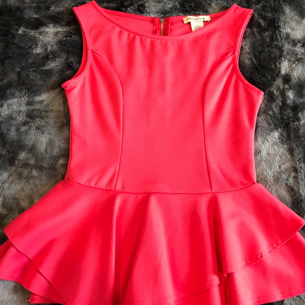 Coral pink peplum top
